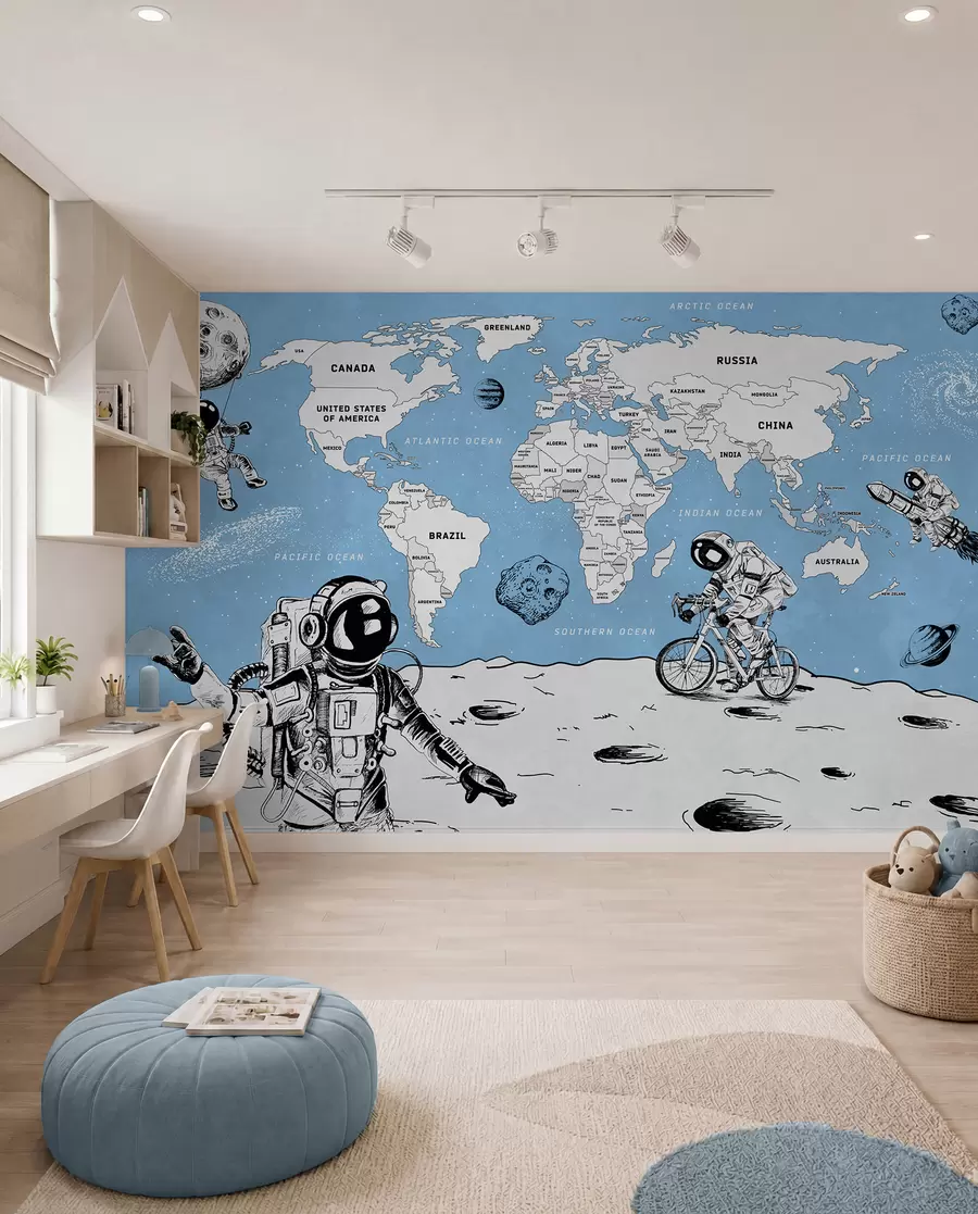 murais de parede Astronautas exploram um universo extravagante w00473