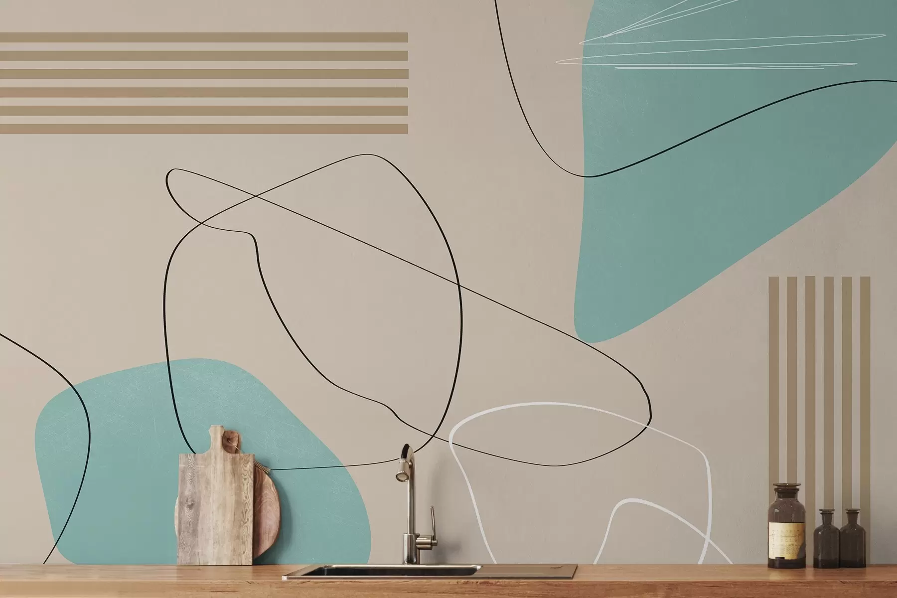 murais de parede Formas abstratas em cores suaves w00724v2