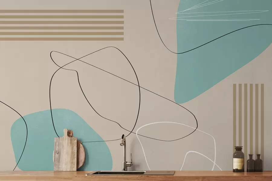 murais de parede Formas abstratas em cores suaves w00724v2