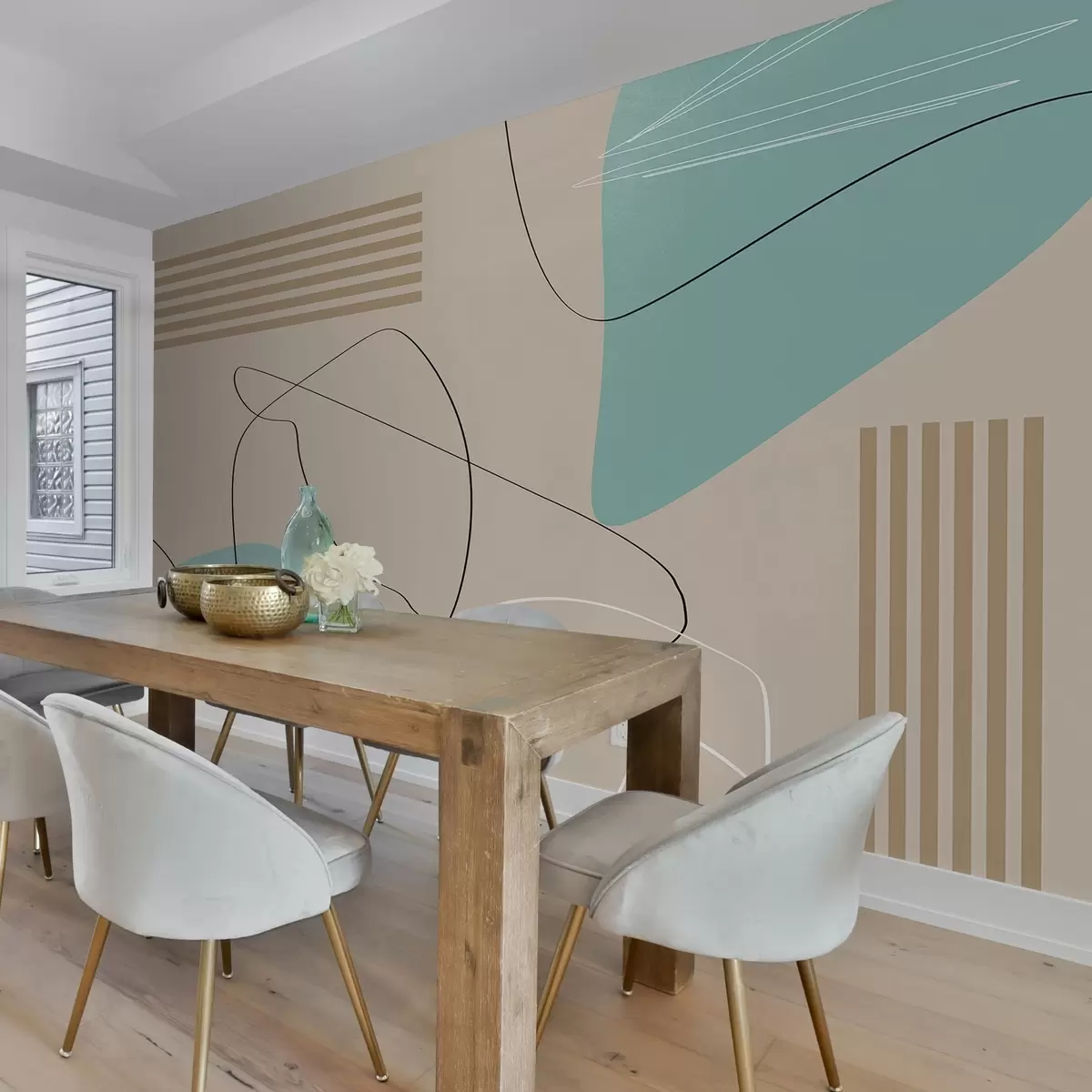 murais de parede Formas abstratas em cores suaves w00724v2