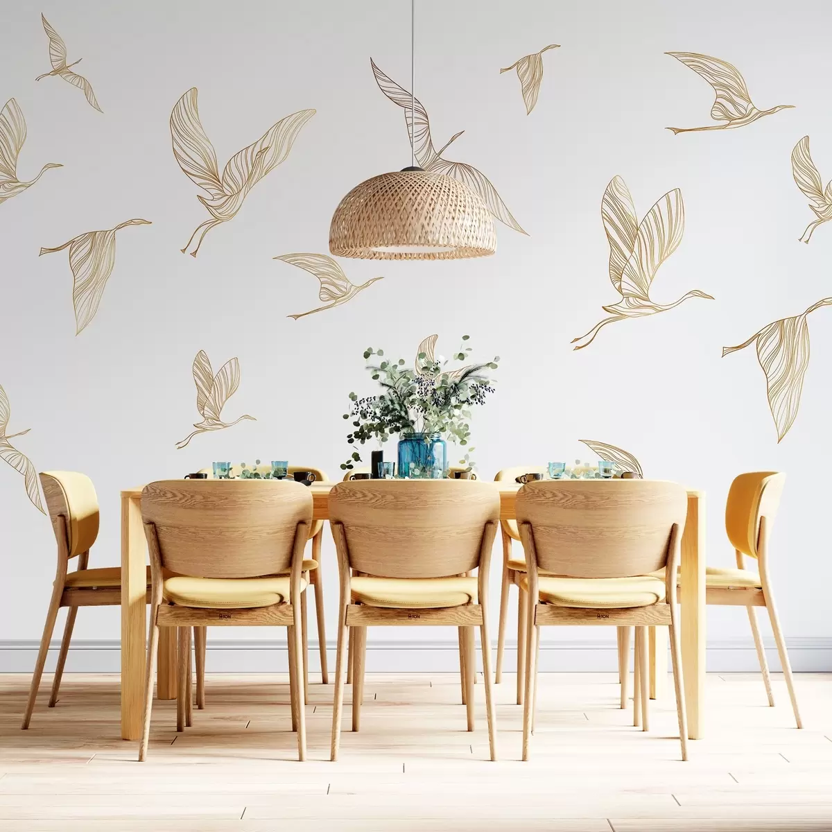 murais de parede Pássaros elegantes em um voo gracioso w00758v1