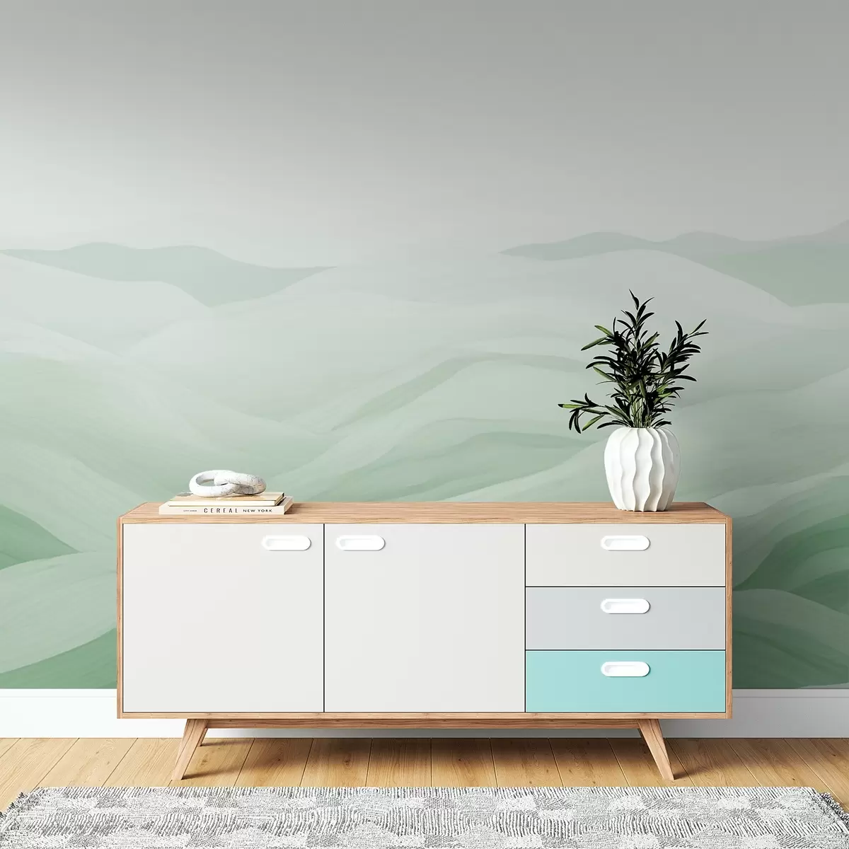 murais de parede Ondas da montanha enevoada w02034v2