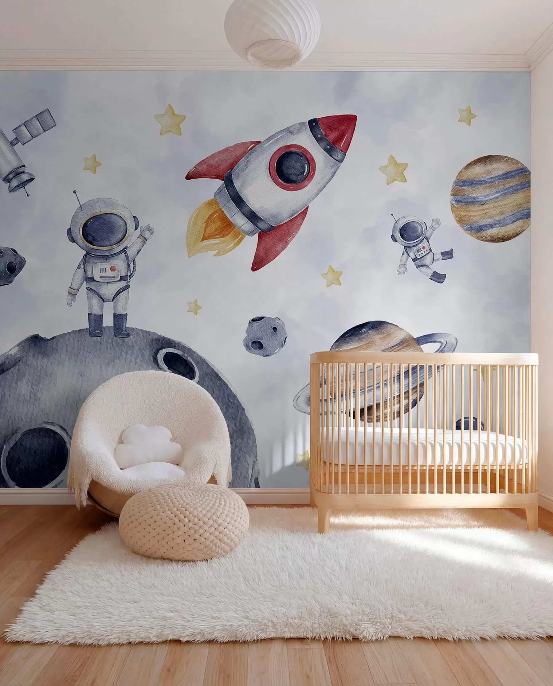 murais de parede Pequenos astronautas em voo w01461