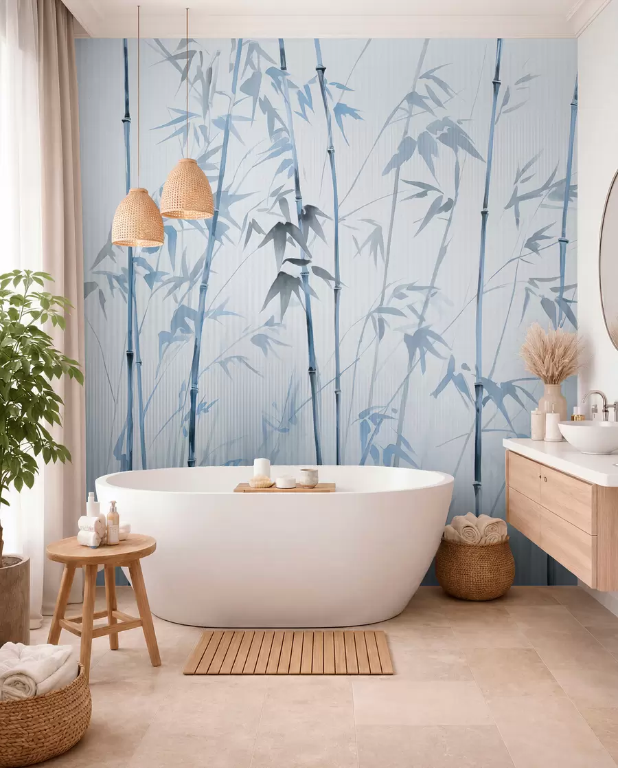 murais de parede Bambu em aquarela w08390v1