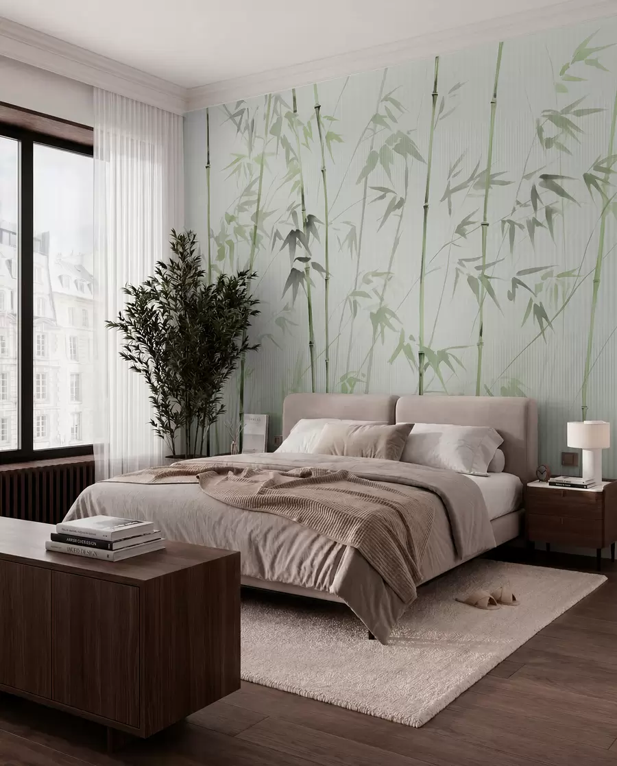 murais de parede Bambu em aquarela w08390v2