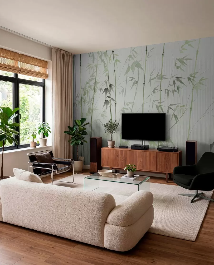 murais de parede Bambu em aquarela w08390v2
