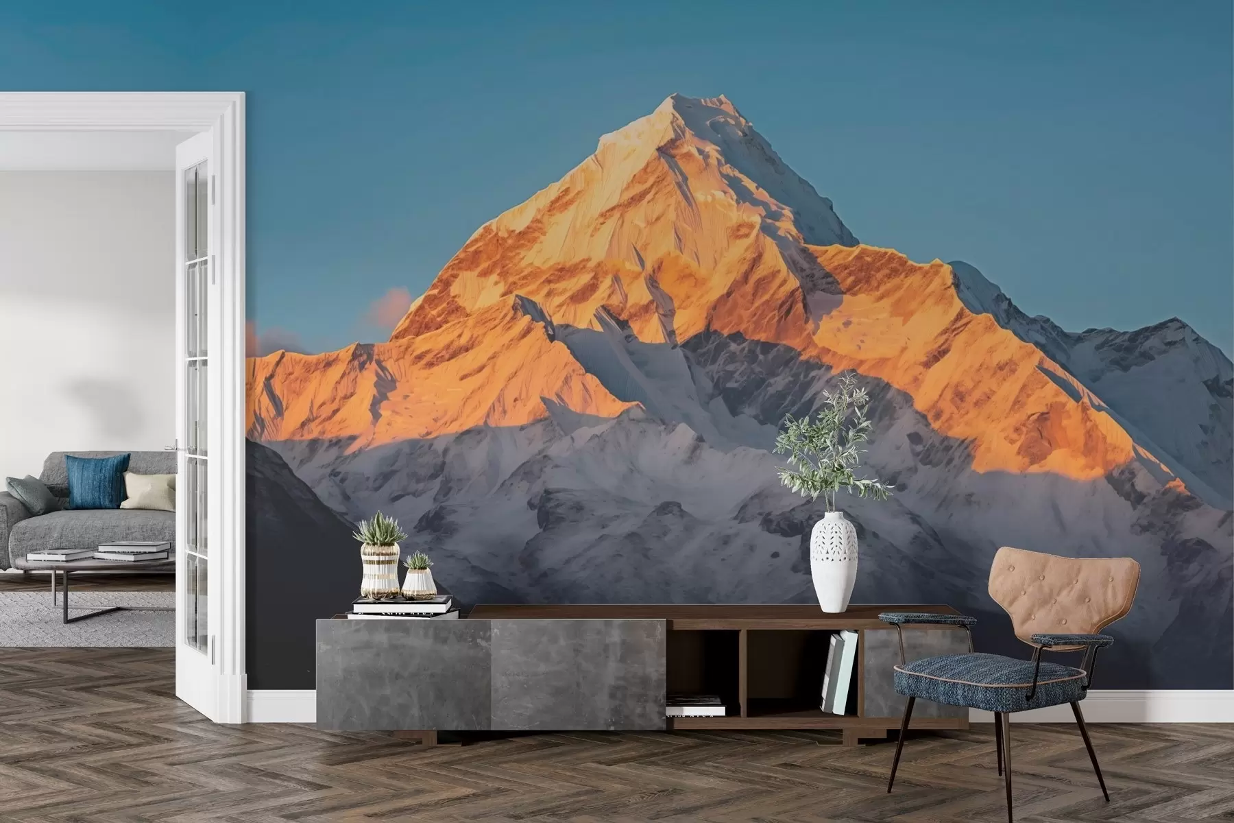 murais de parede Alta montanha ao amanhecer w02075