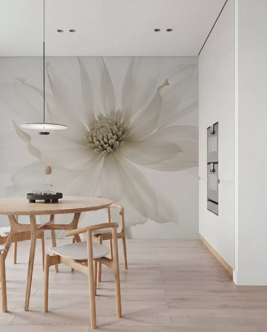 murais de parede Delicada flor bege em um fundo claro w02077v1