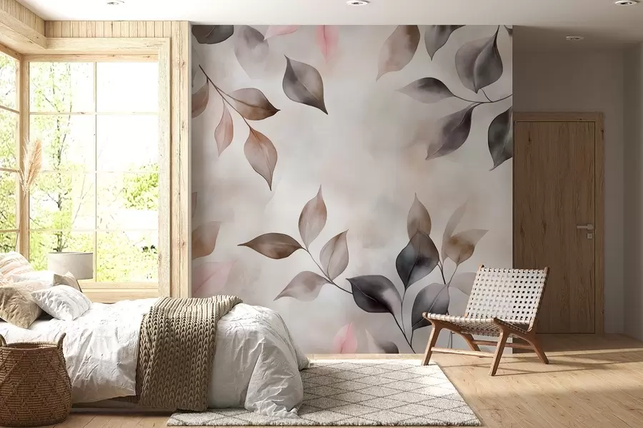 murais de parede Folhagem delicada em aquarela w02069v1