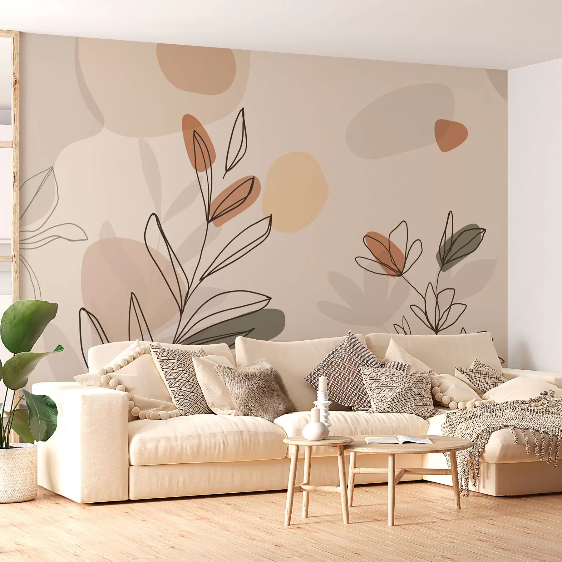 murais de parede Flores estilo boho w02103