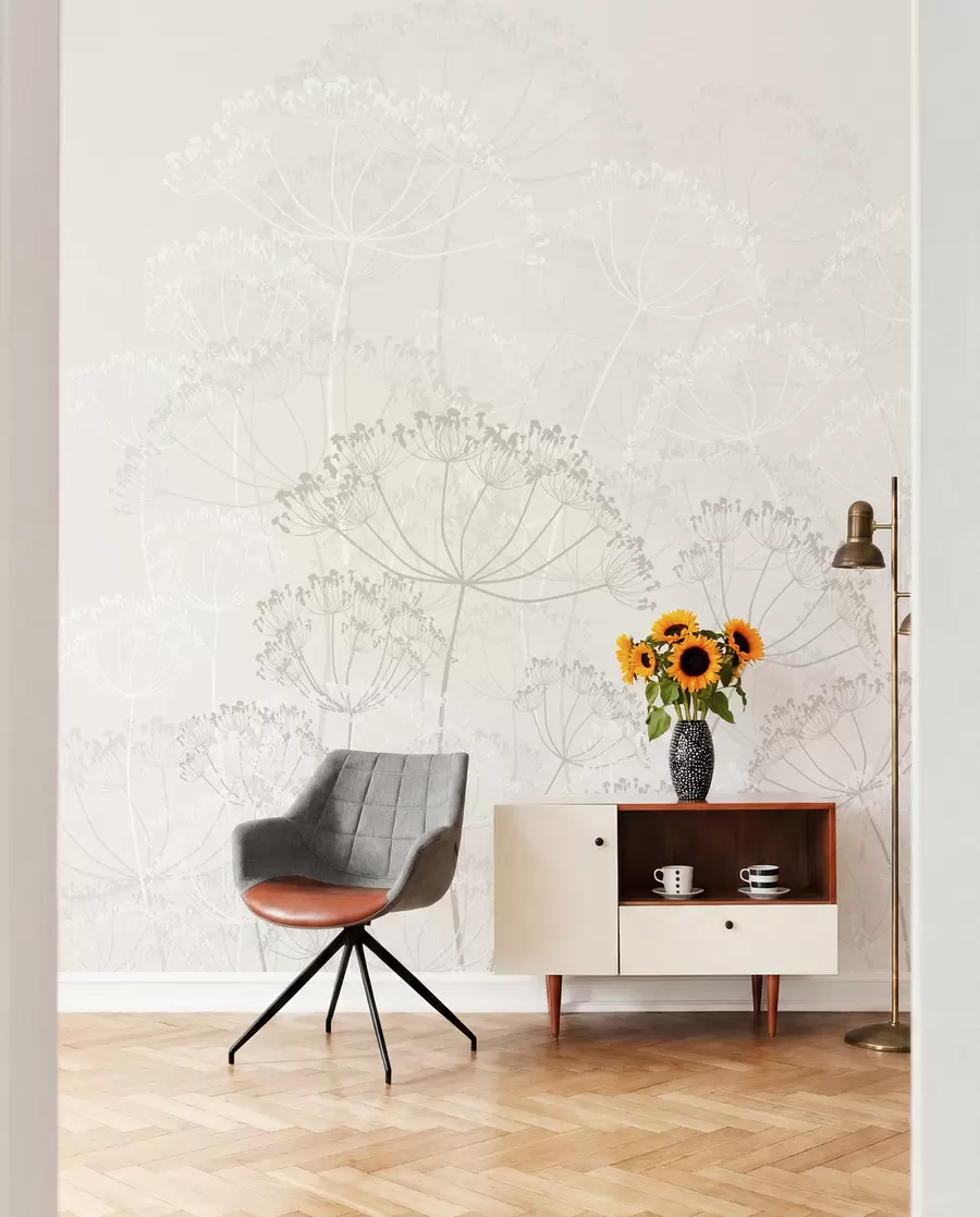 murais de parede Minimalismo de plantas frágeis w02105v3