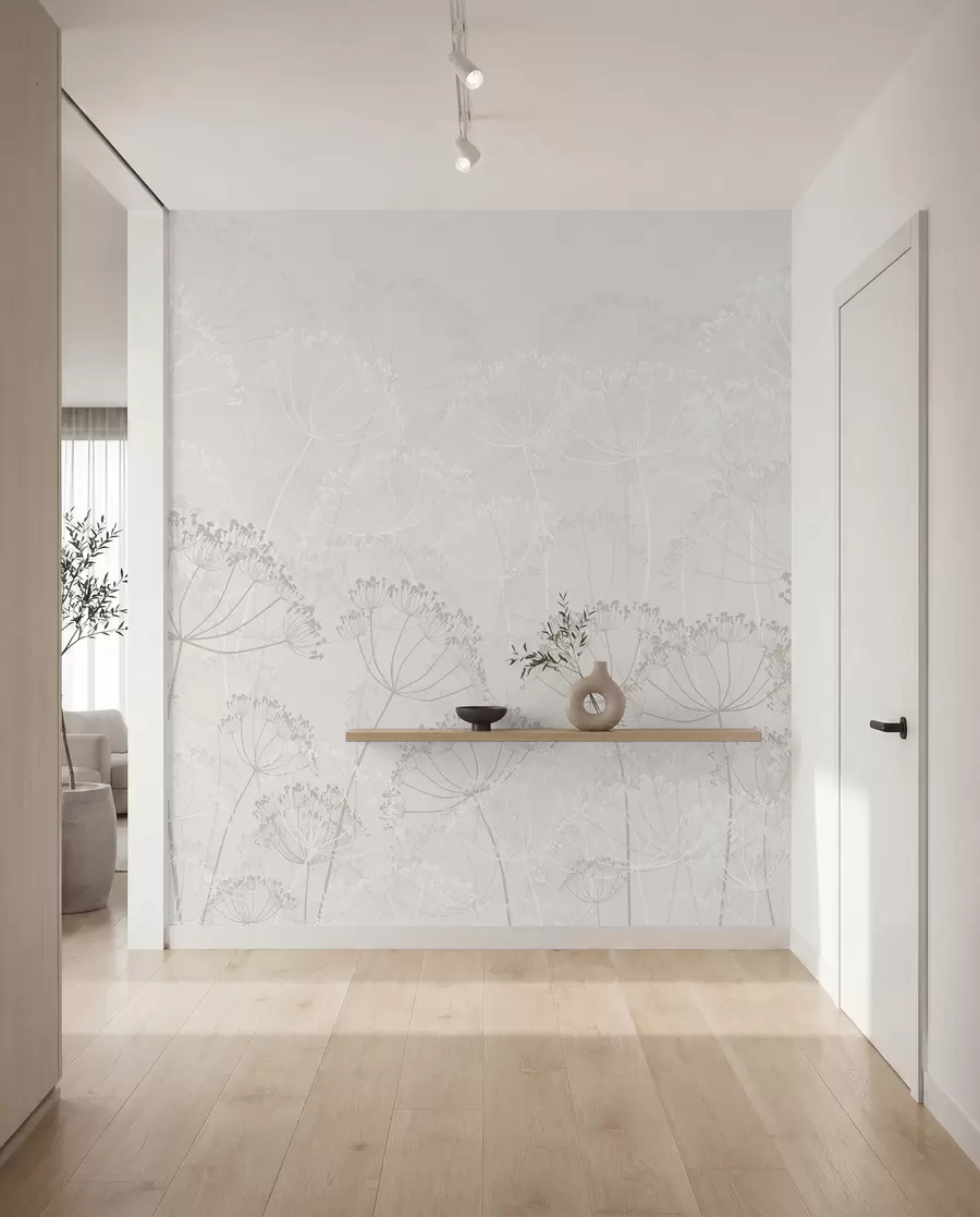 murais de parede Minimalismo de plantas frágeis w02105v3