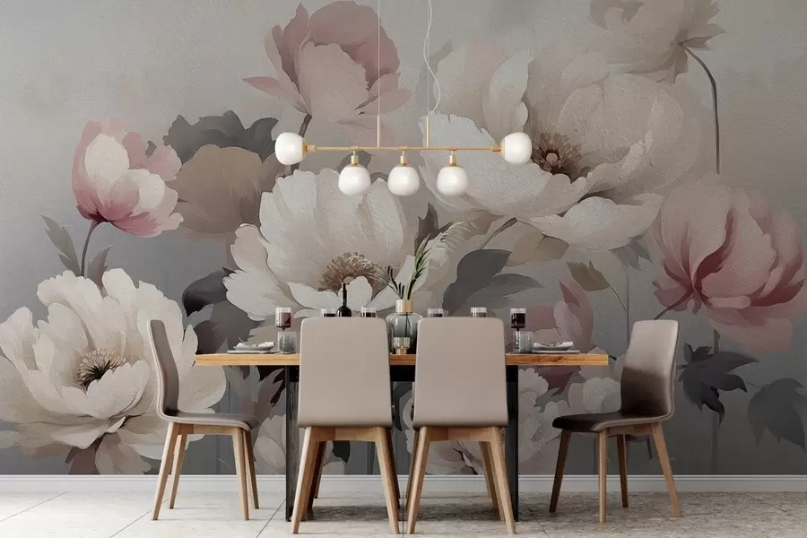 murais de parede Flores pintadas a óleo na parede w02111