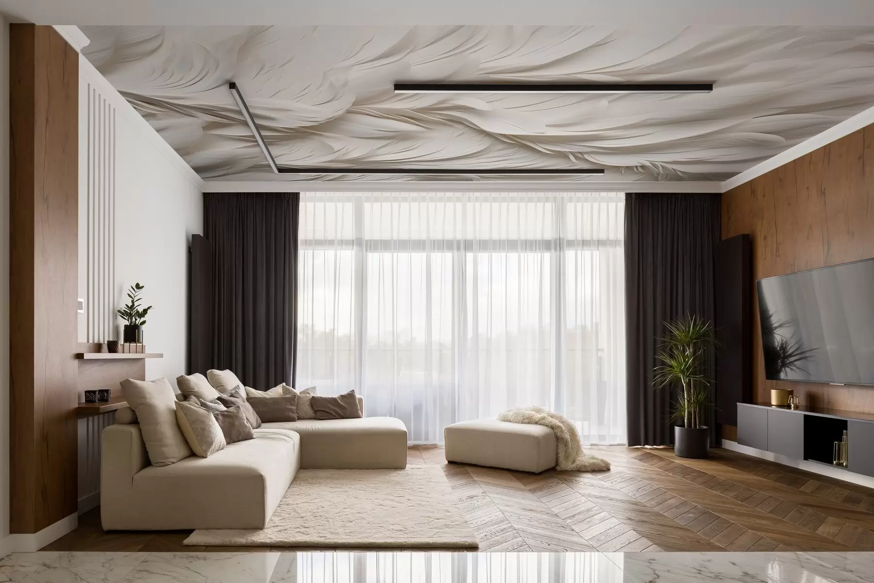 murais de parede Penas volumosas w02118