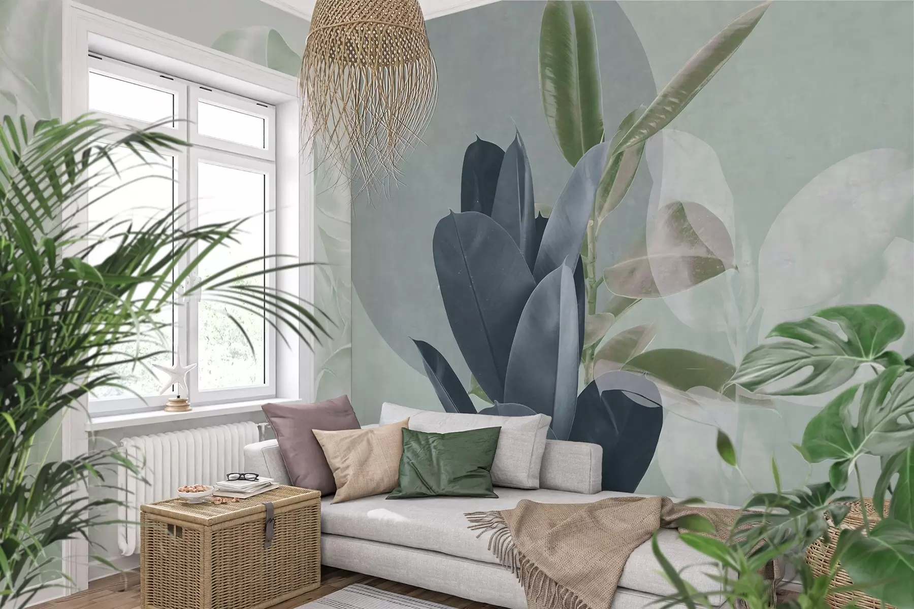 murais de parede Vegetação elegante em um cenário discreto u71334v2