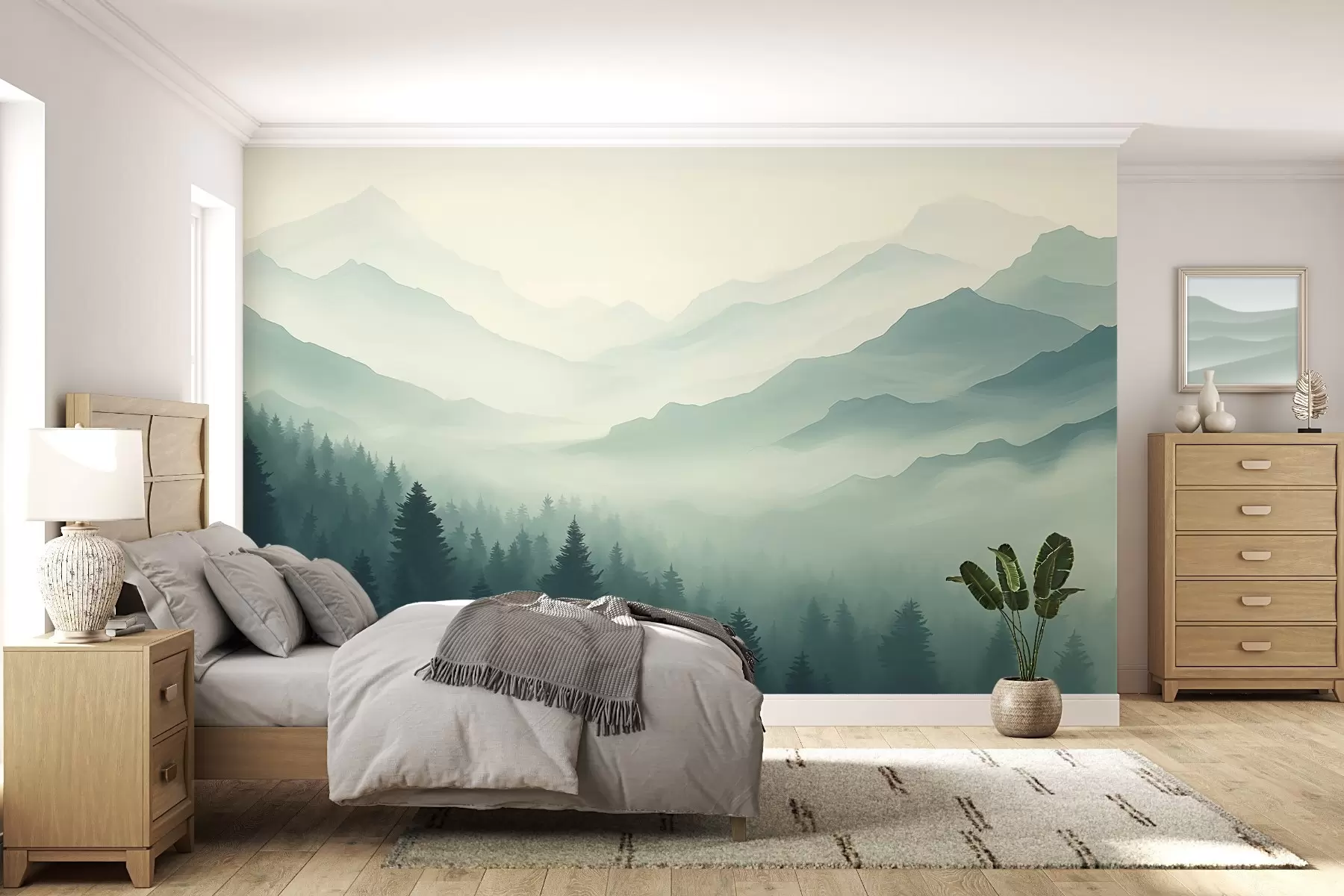 murais de parede Floresta e montanhas w02186