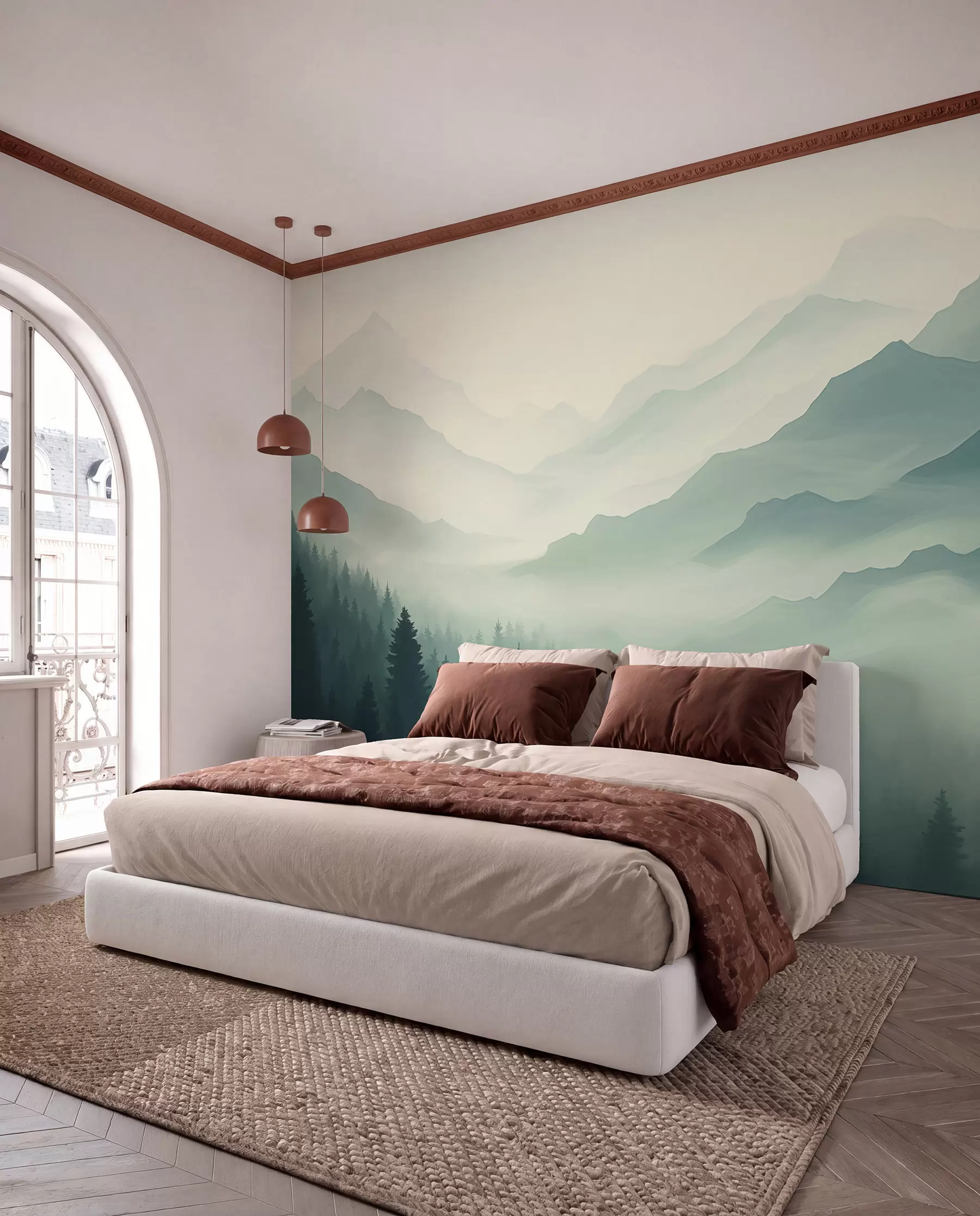 murais de parede Floresta e montanhas w02186