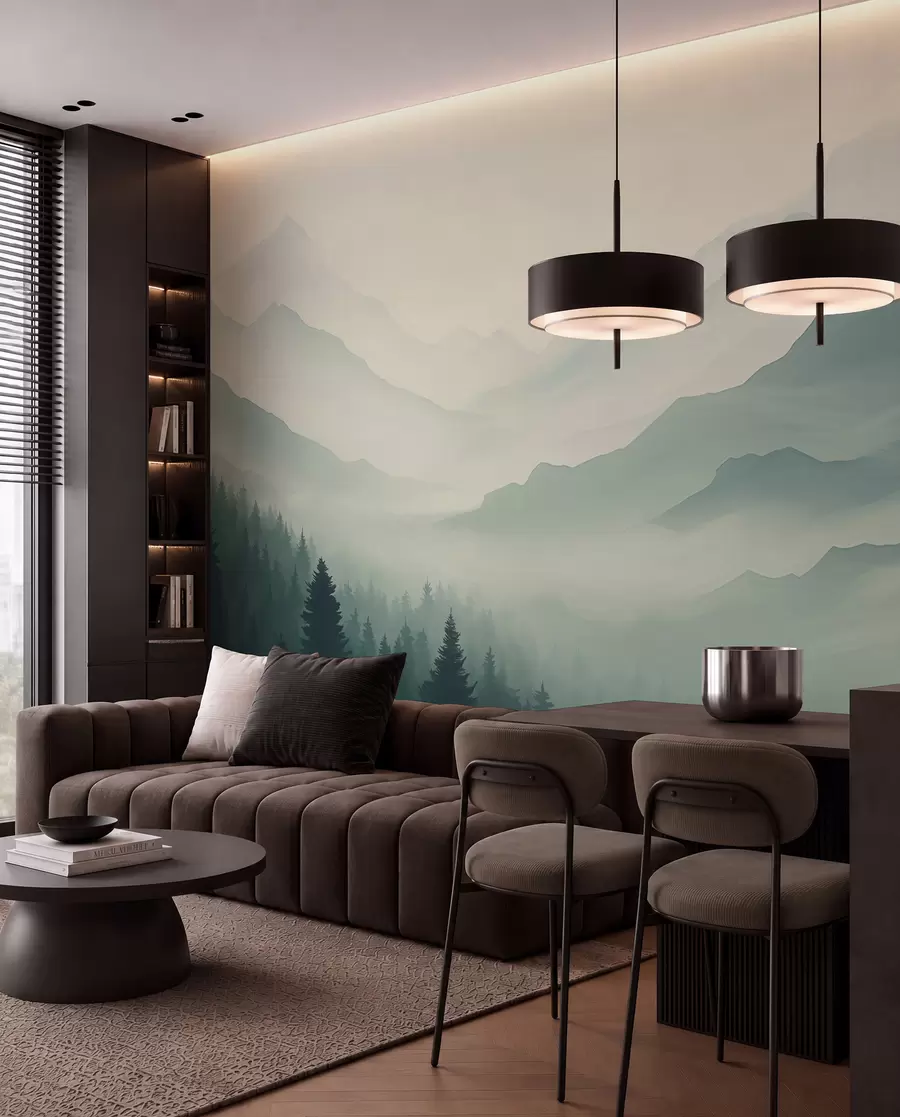 murais de parede Floresta e montanhas w02186