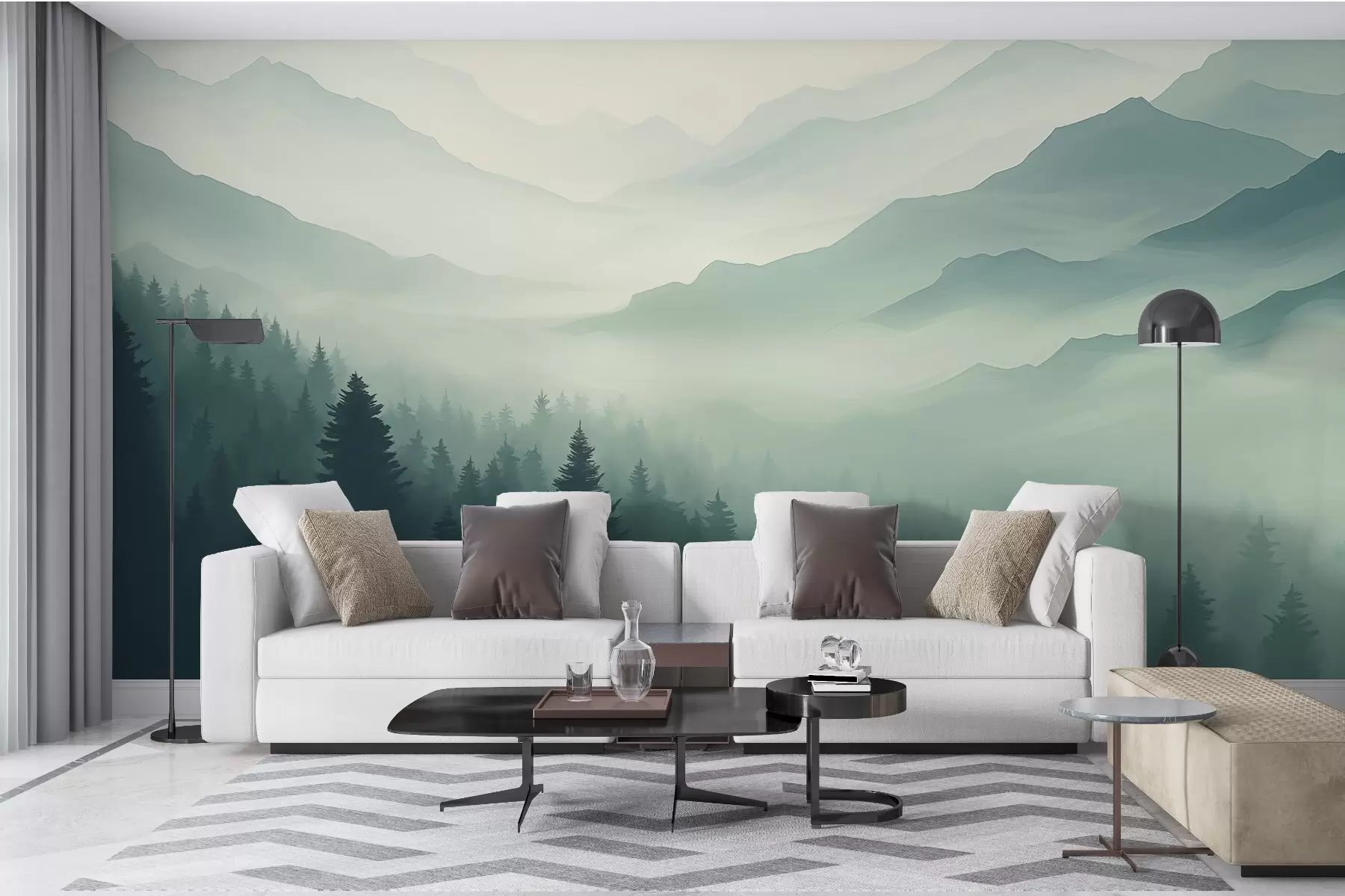 murais de parede Floresta e montanhas w02186