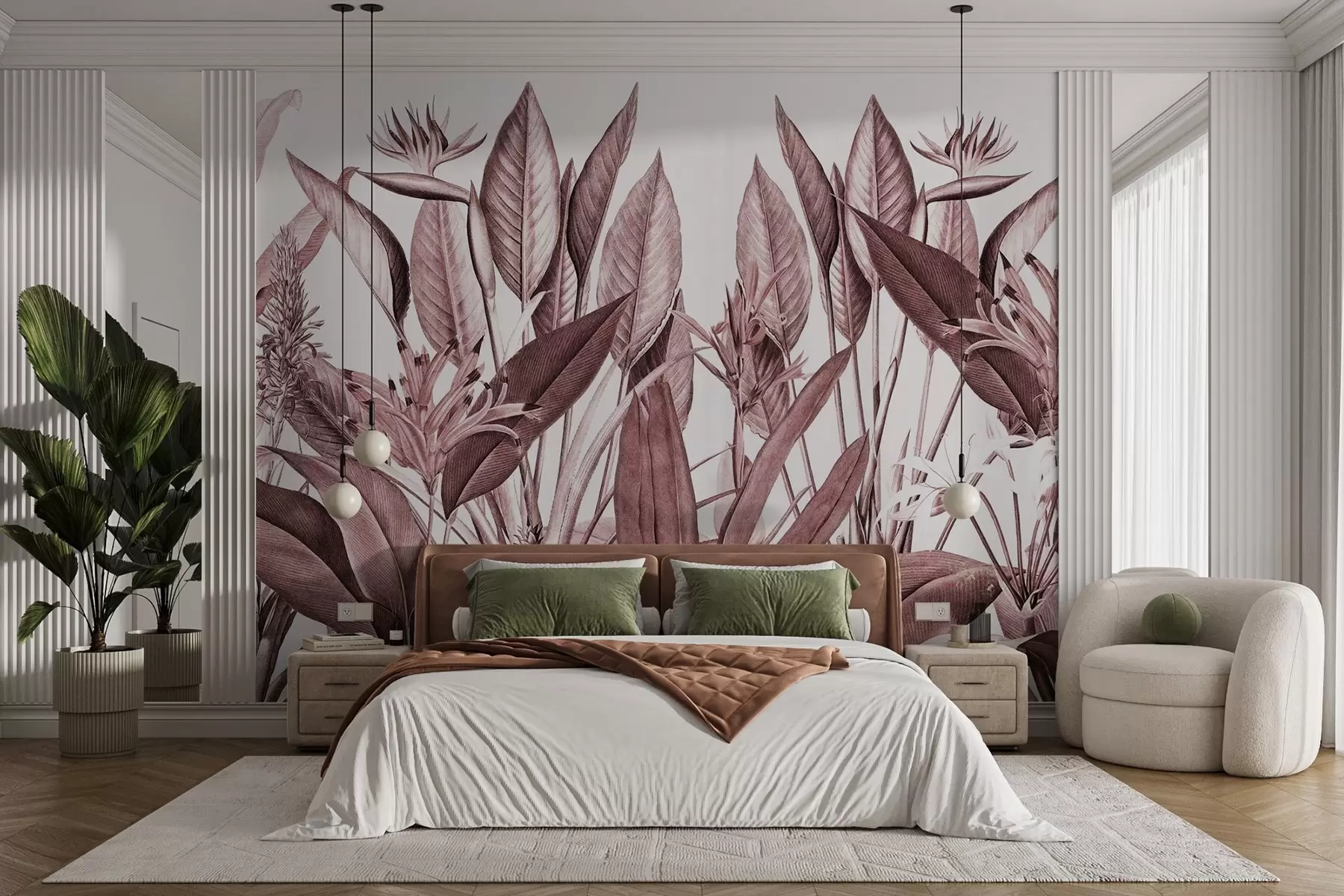 murais de parede Flora tropical em tons serenos u96833v1