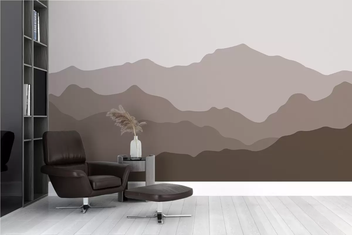 murais de parede Montanha colorida em tons de marrom w02244v2