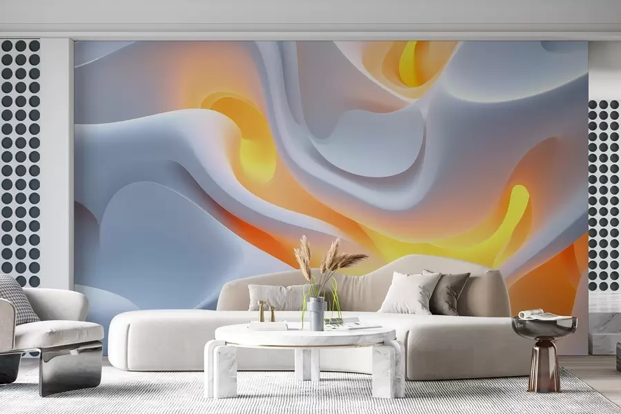 murais de parede Ondas urbanas abstratas com brilho interno simulado w02249