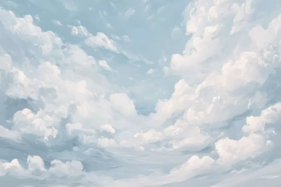 murais de parede Céu azul com pinceladas de óleo simuladas w02313