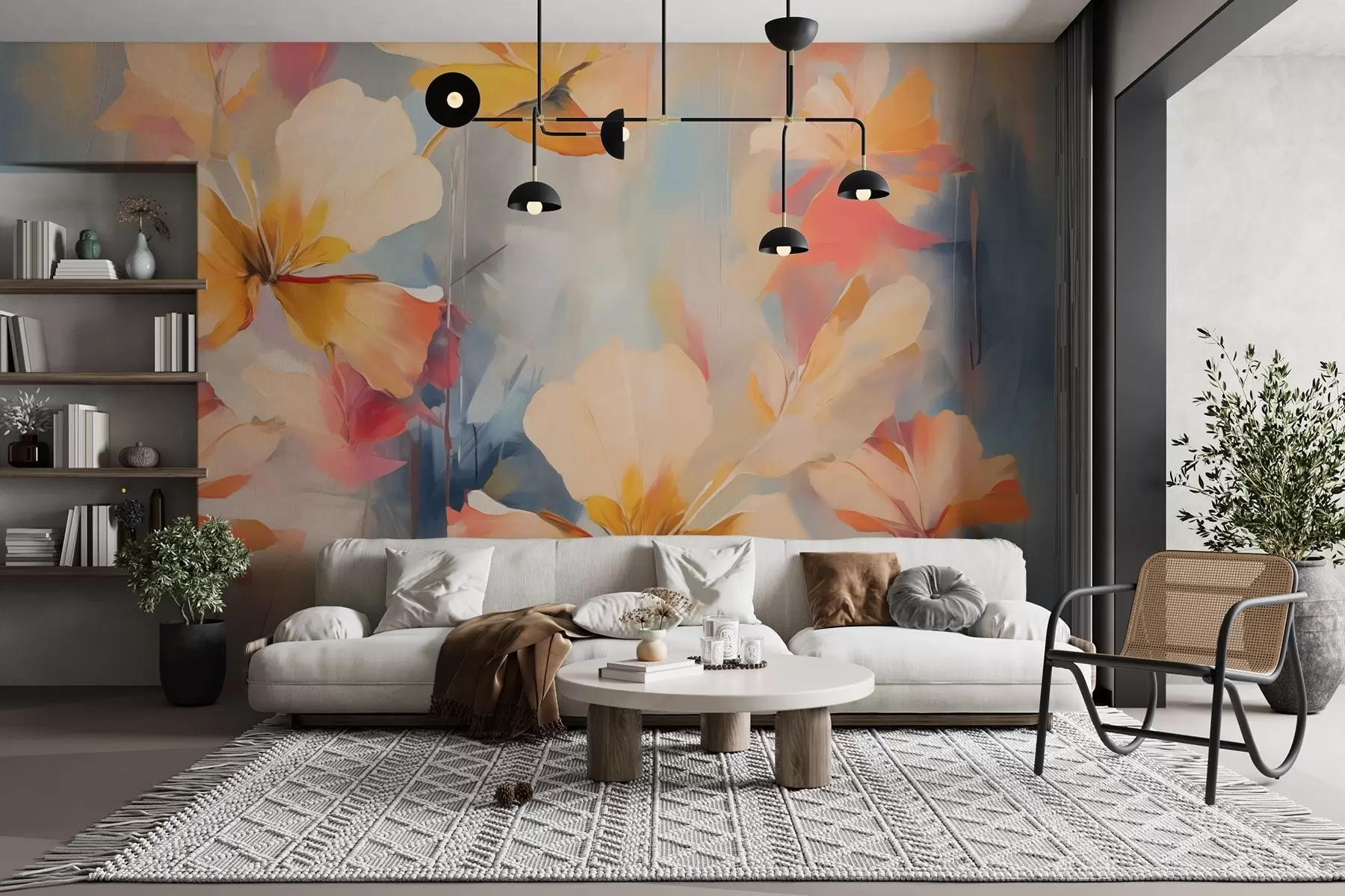 murais de parede Pintura abstrata de imitação de flores w02327