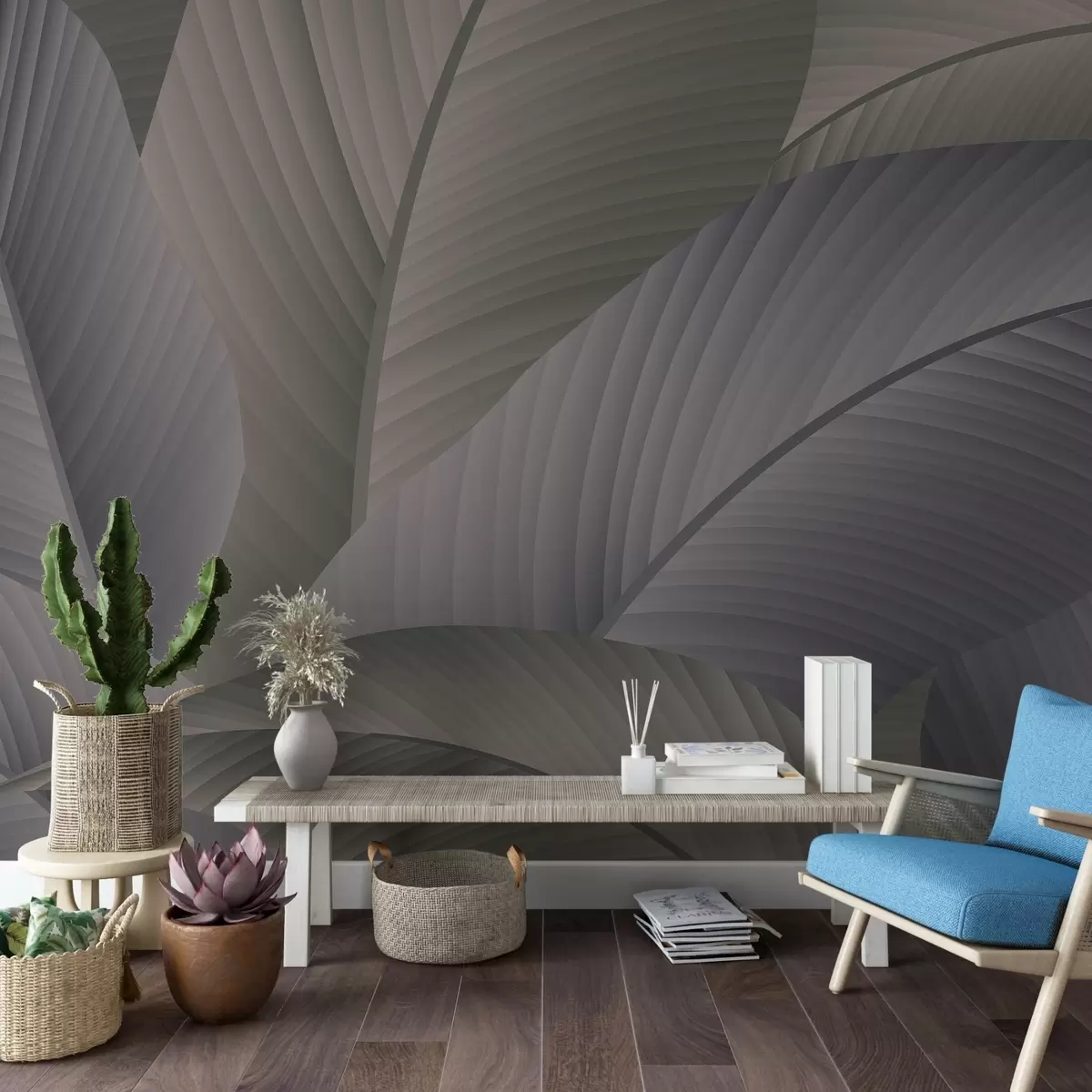 murais de parede Folhas grandes w02366v1