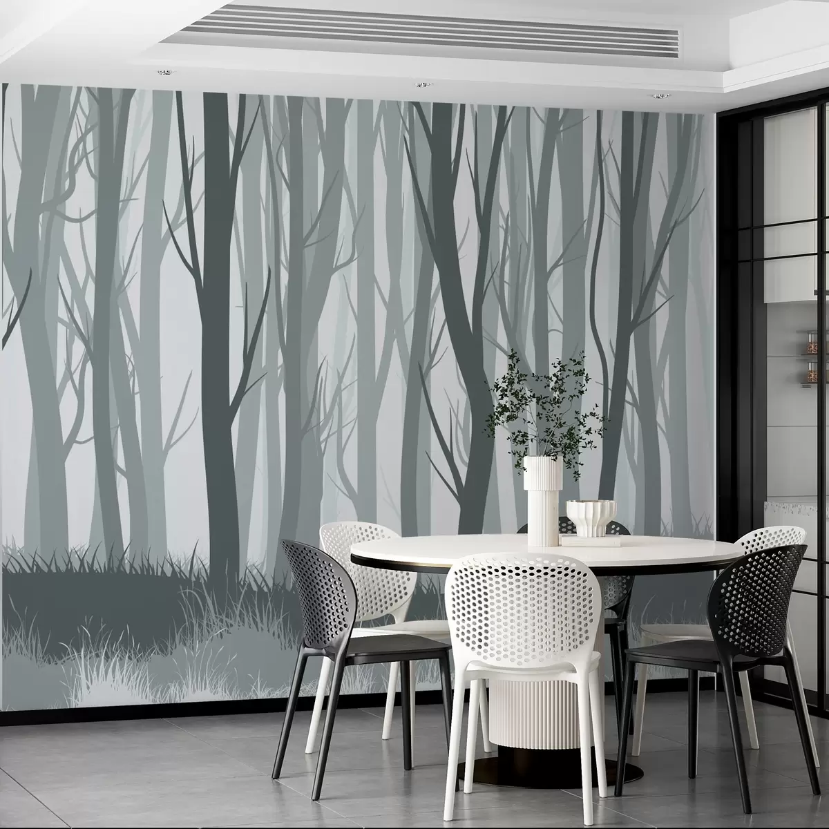 murais de parede Silhuetas da floresta w02399