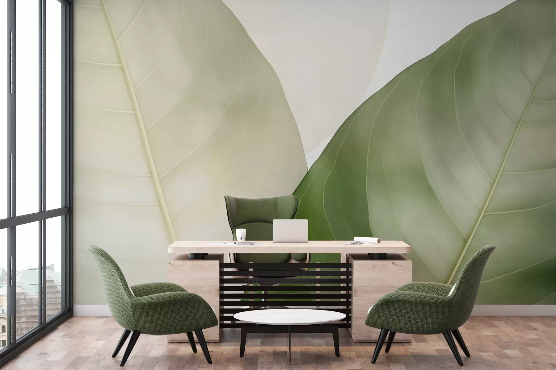 murais de parede Duas folhas w02447