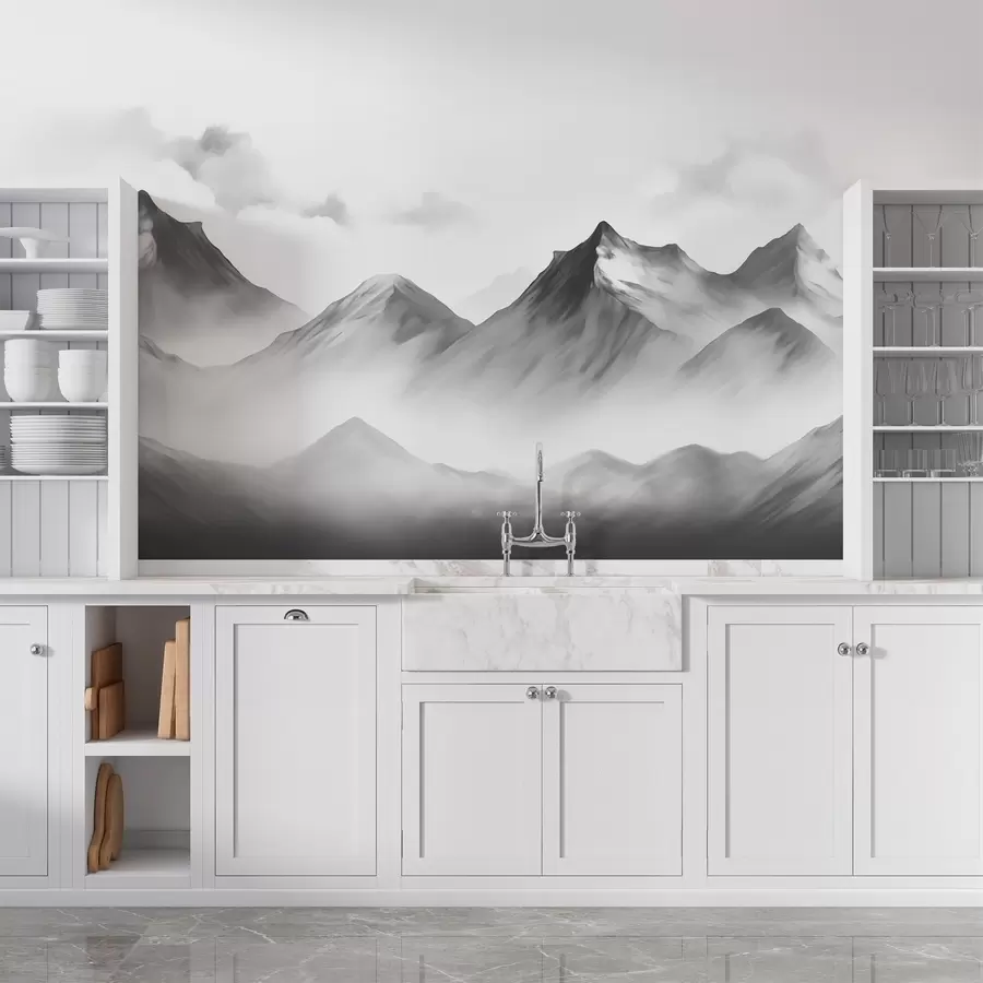 murais de parede Neblina da montanha w02309