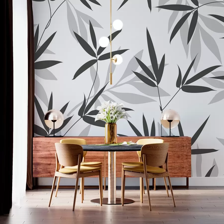 murais de parede Silhuetas de folhas de bambu w02460