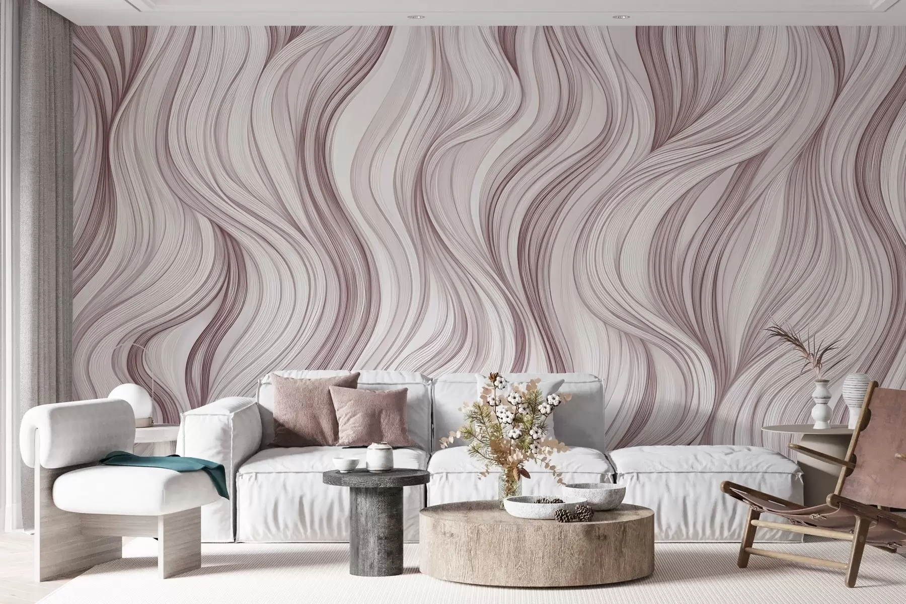 murais de parede Ondas verticais suaves w02505v2