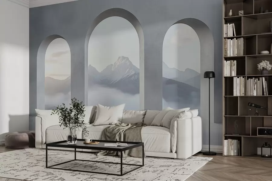 murais de parede Paisagem brilhante atrás de um arco w02510