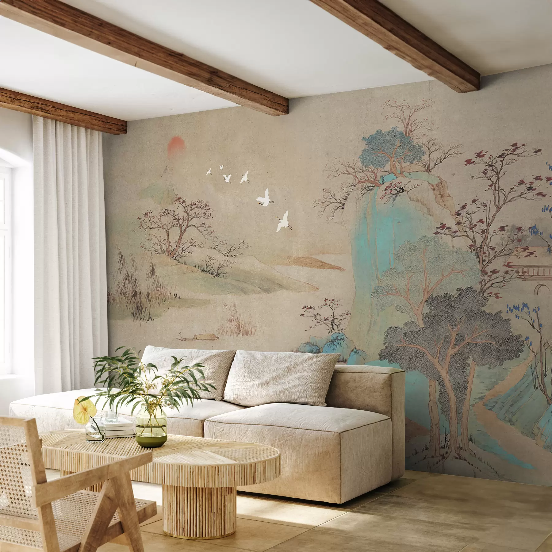 murais de parede paisagem em estilo chinês u42038