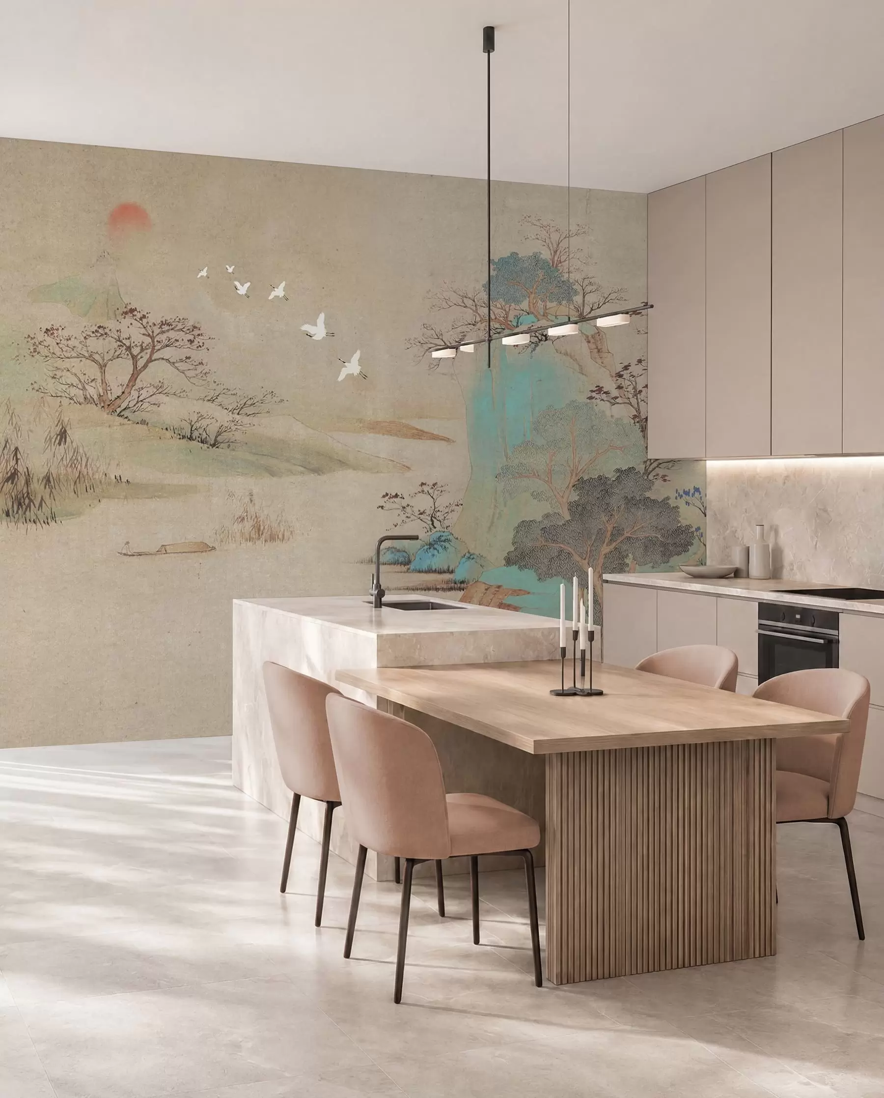 murais de parede paisagem em estilo chinês u42038
