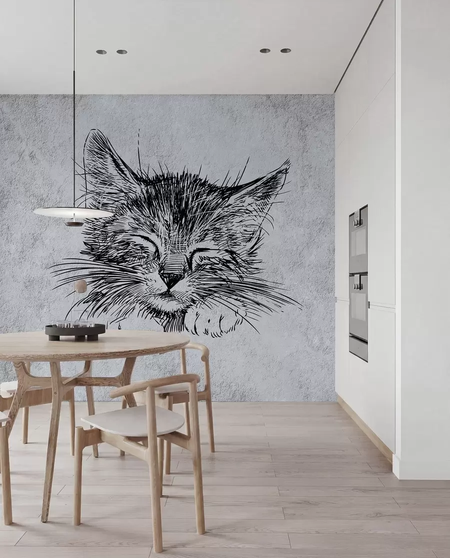 murais de parede Gato, felídeo e carnívoro u43536