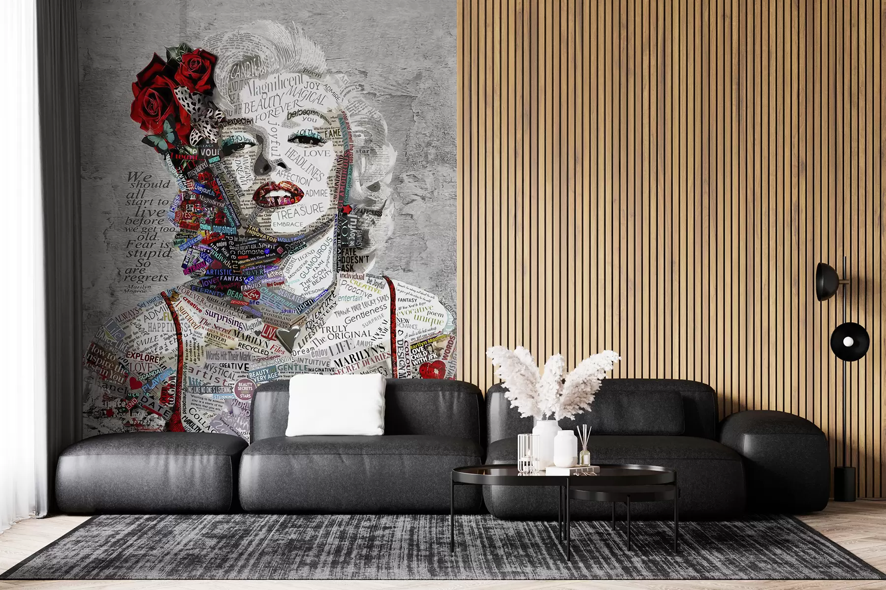 murais de parede Retrato abstrato de Marilyn Monroe u45698