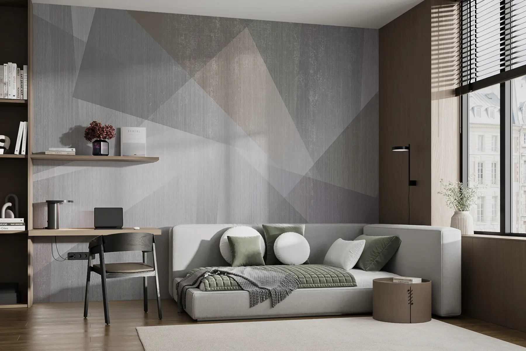 murais de parede Retângulo, cinza e arte u45929