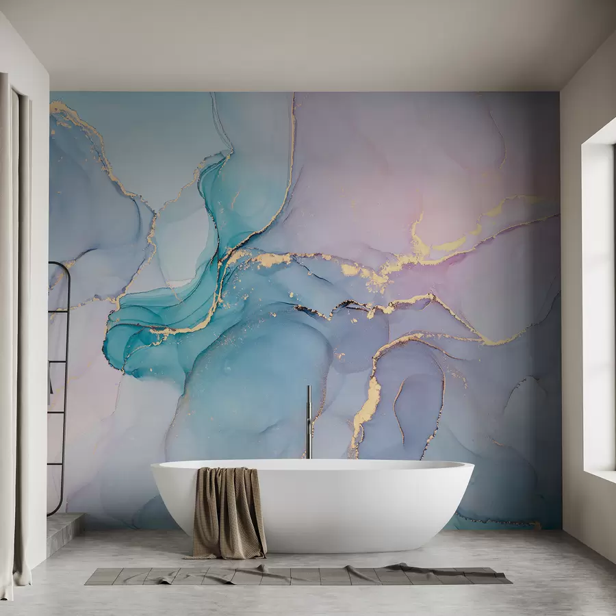 murais de parede Mármore - azul, rosa u49408