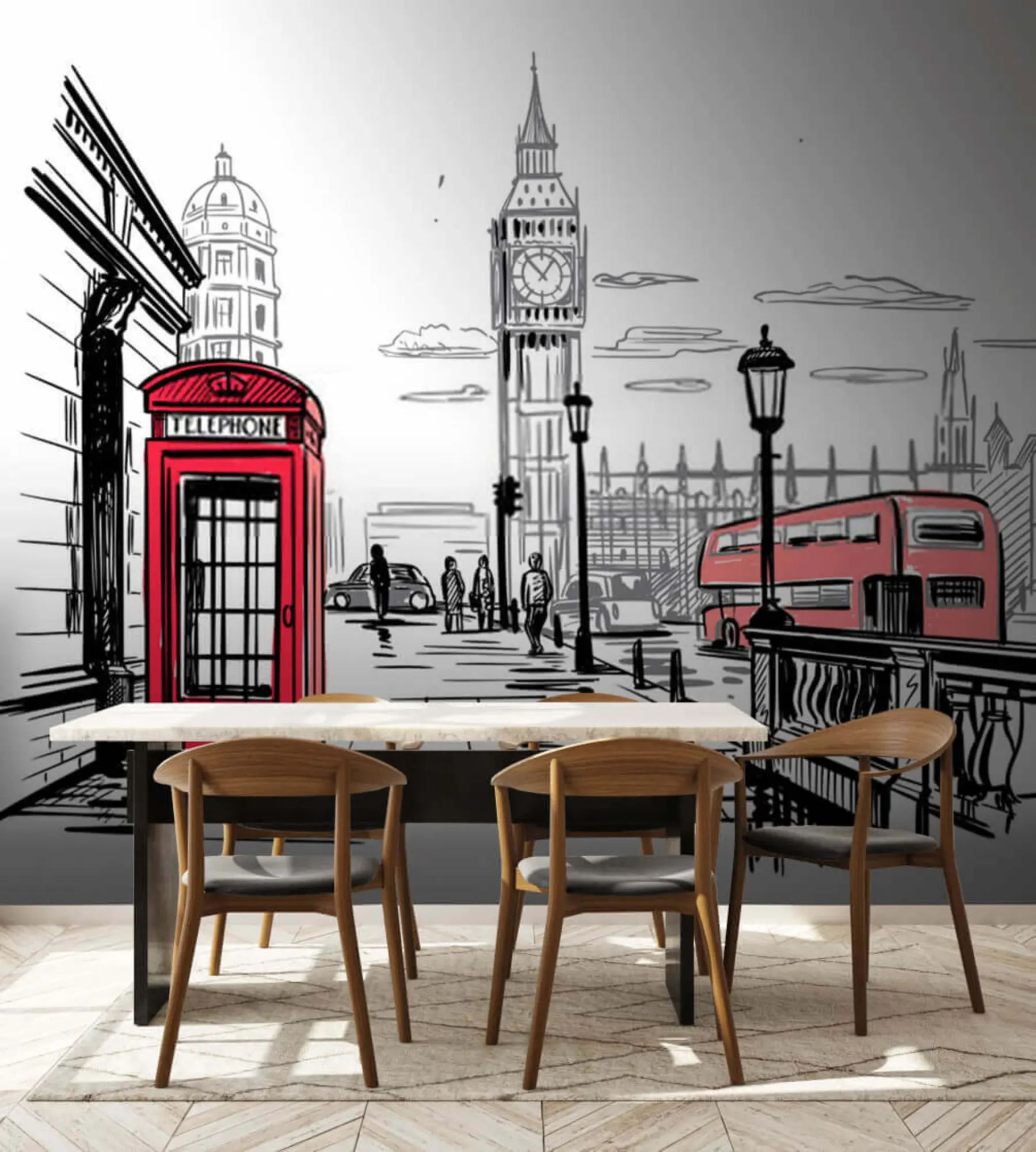 murais de parede Trem, veículo e torre u51068