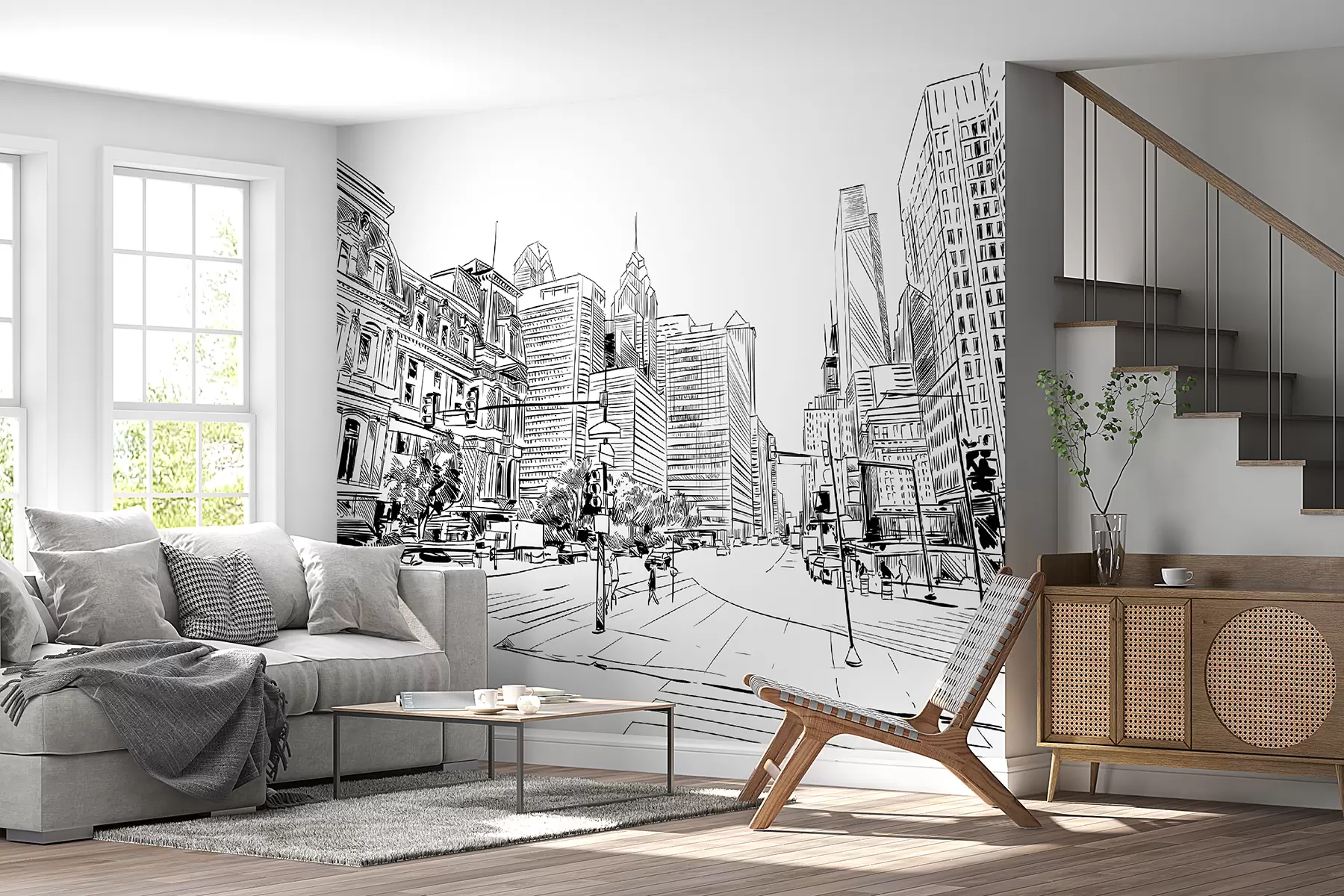 murais de parede Edifício, diurno e arranha-céu u51069