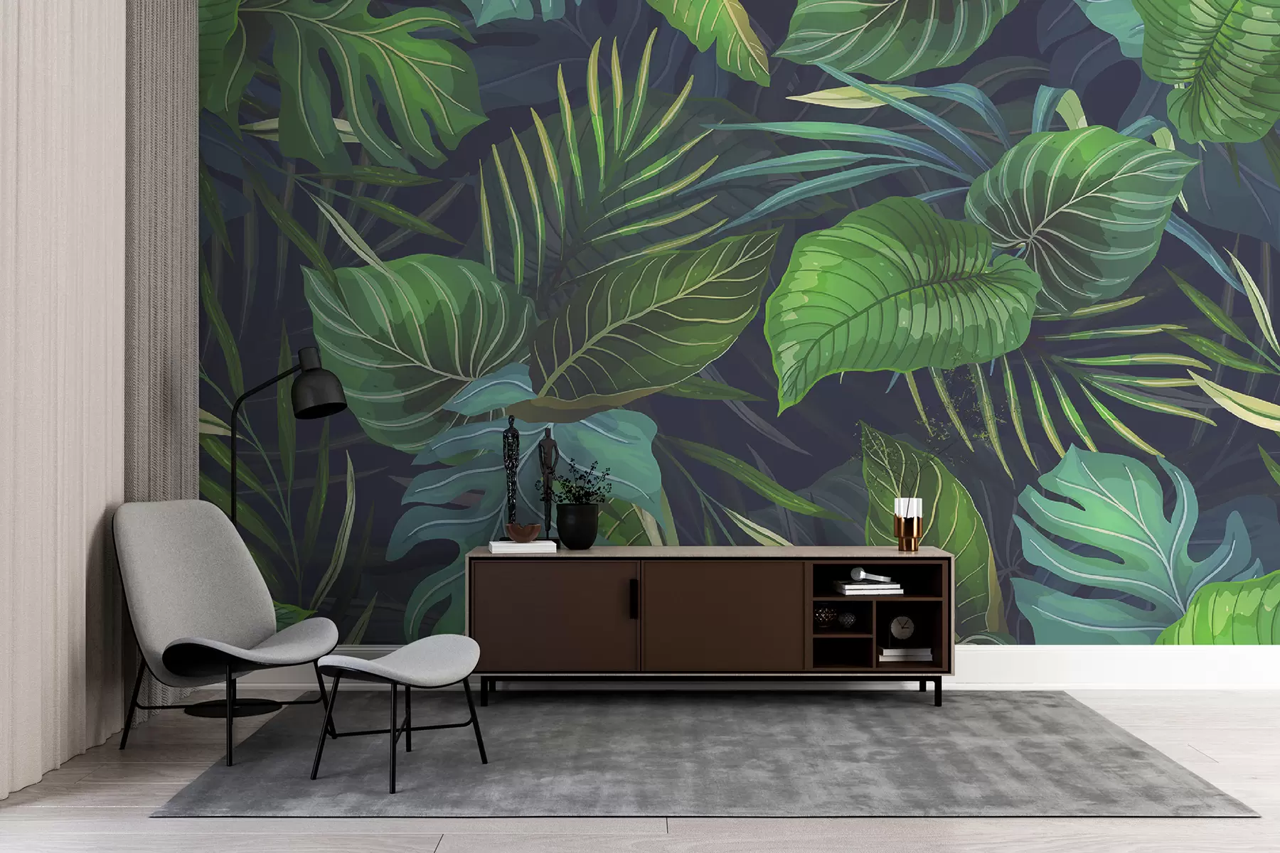 murais de parede suculentas folhas tropicais u51864