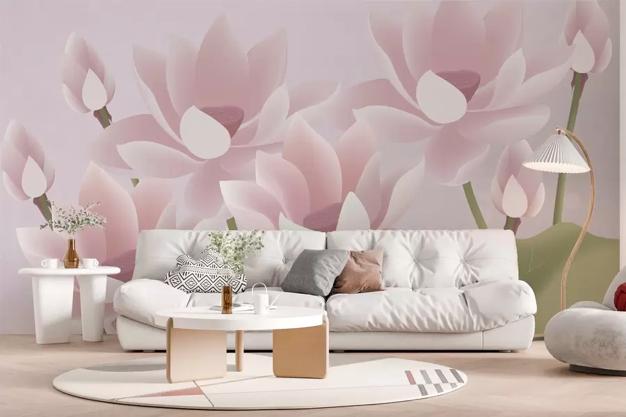 murais de parede lótus rosa grande w02563
