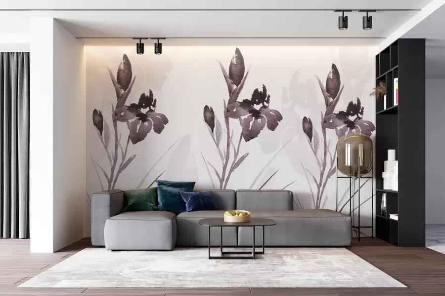 murais de parede íris grandes marrons w02564v1