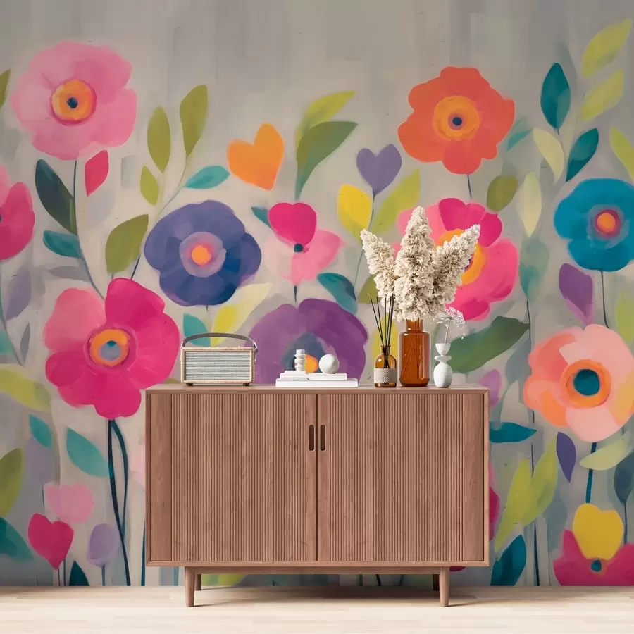 murais de parede Flores coloridas w08541