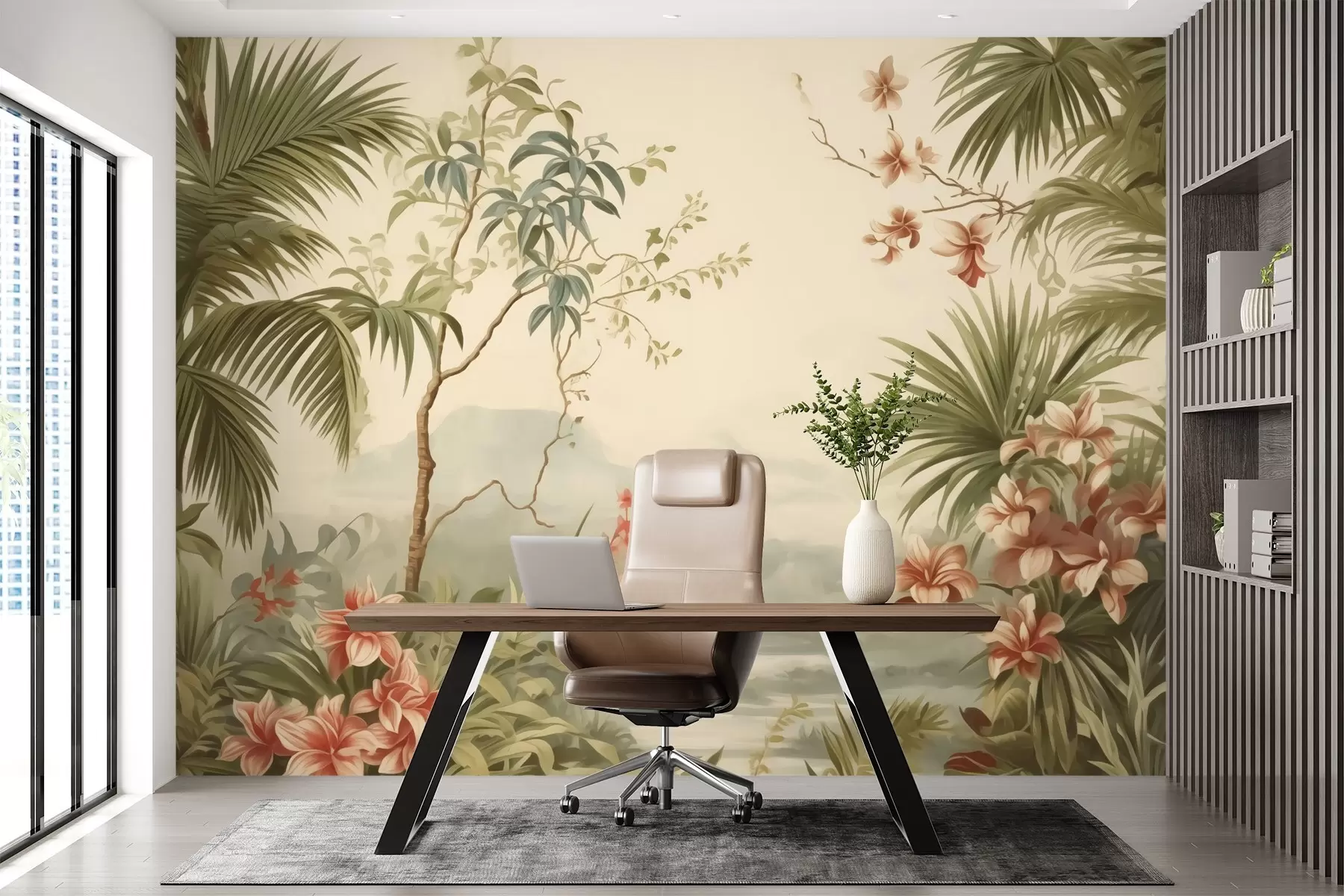 murais de parede Imitação de floresta tropical em aquarela w02588