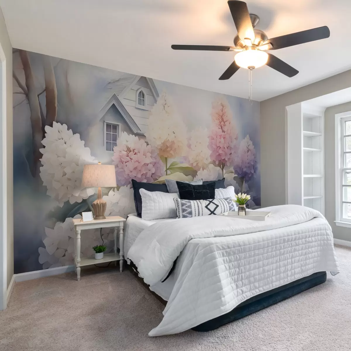 murais de parede Jacintos no jardim imitação de aquarela w02592