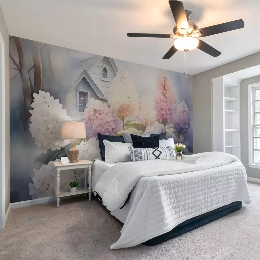 murais de parede Jacintos no jardim imitação de aquarela w02592